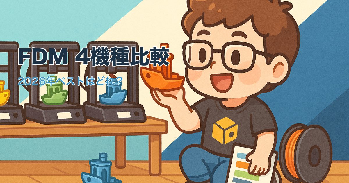 FDM 3Dプリンター4機種比較 Creality Hi Bambu Lab A1 Elegoo Centauri Carbon Snapmaker U1